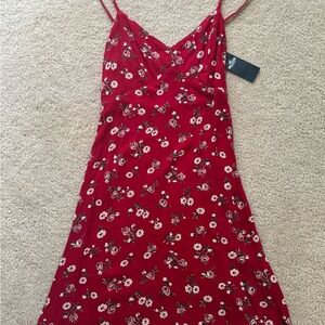 Floral Red Mini Sun Dress